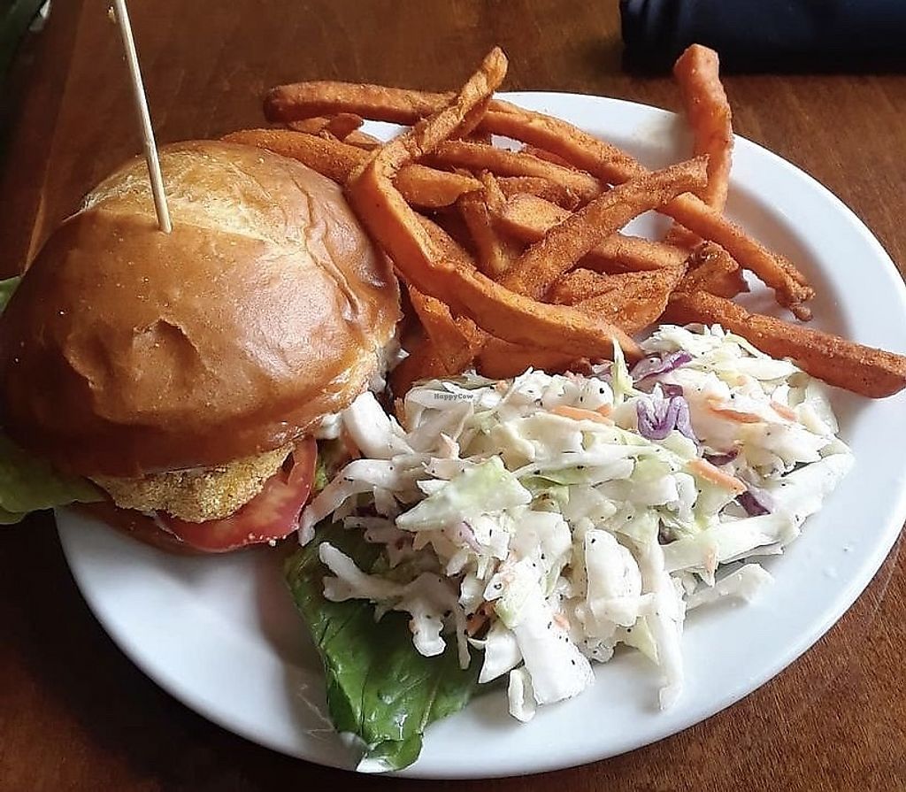 Detroit Vegan Soul signature dishes DVS Bacon Cheese Burger (Soy Free)
"Catfish" Tofu Sandwich
BBQ Tofu Sandwich